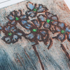 Signed Etching of Flowers