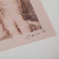 Signed Etching of Two Nude Women