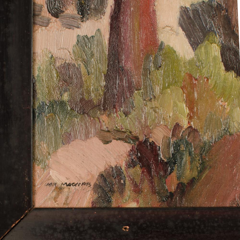 Ian Macnab (Schottland, geb. 1890 - d. 1967) Gemälde „Talking in Village“, Gemälde. (20. Jahrhundert) im Angebot