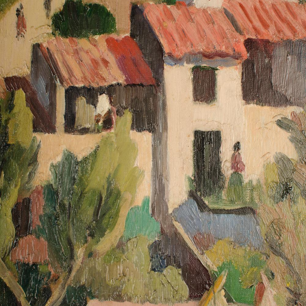 Ian Macnab (Schottland, geb. 1890 - d. 1967) Gemälde „Talking in Village“, Gemälde. im Angebot 2
