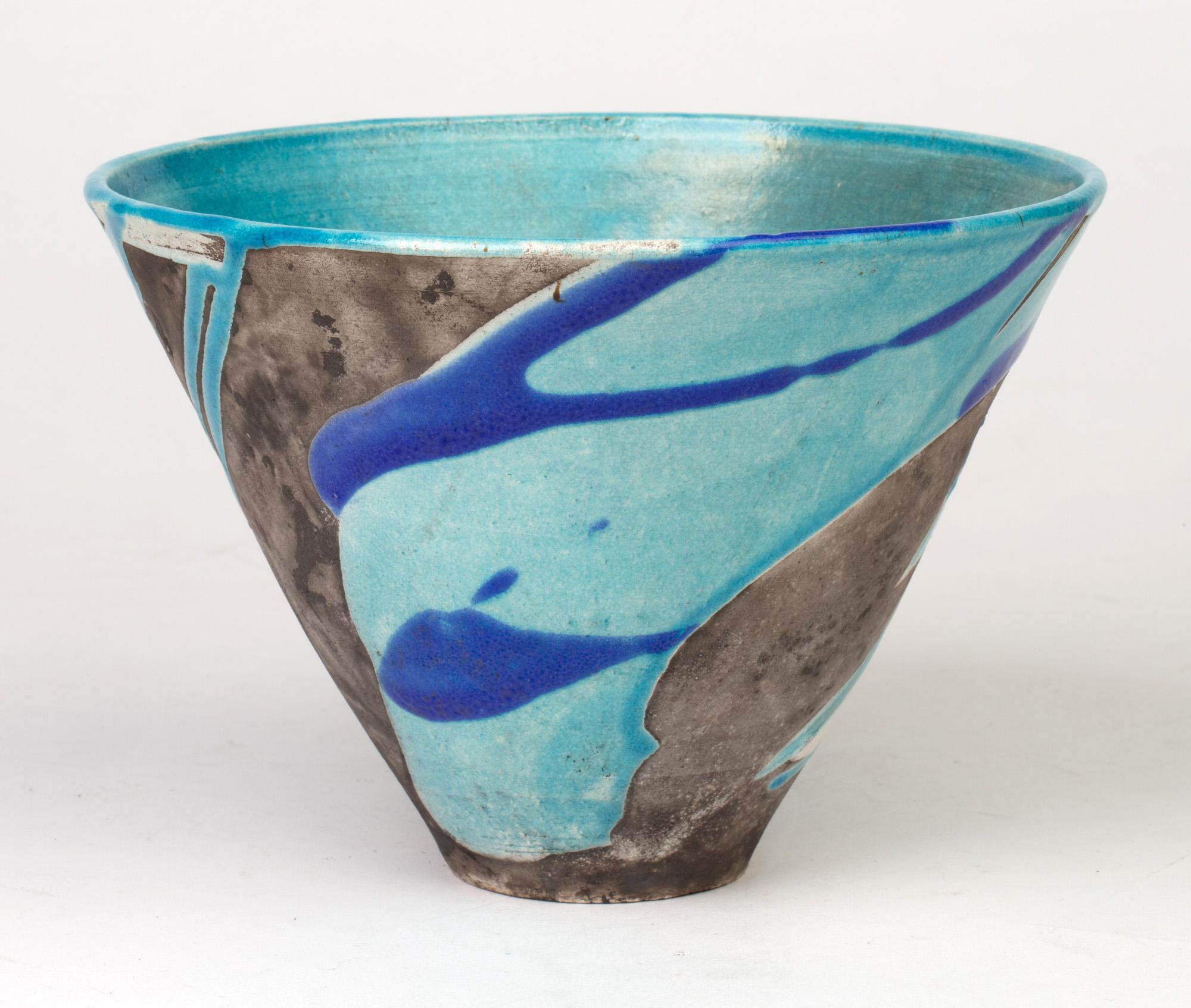 Ian & Maggie Kinnear Oathlaw Pottery Scottish Studio Pottery Glazed Raku Bowl 1