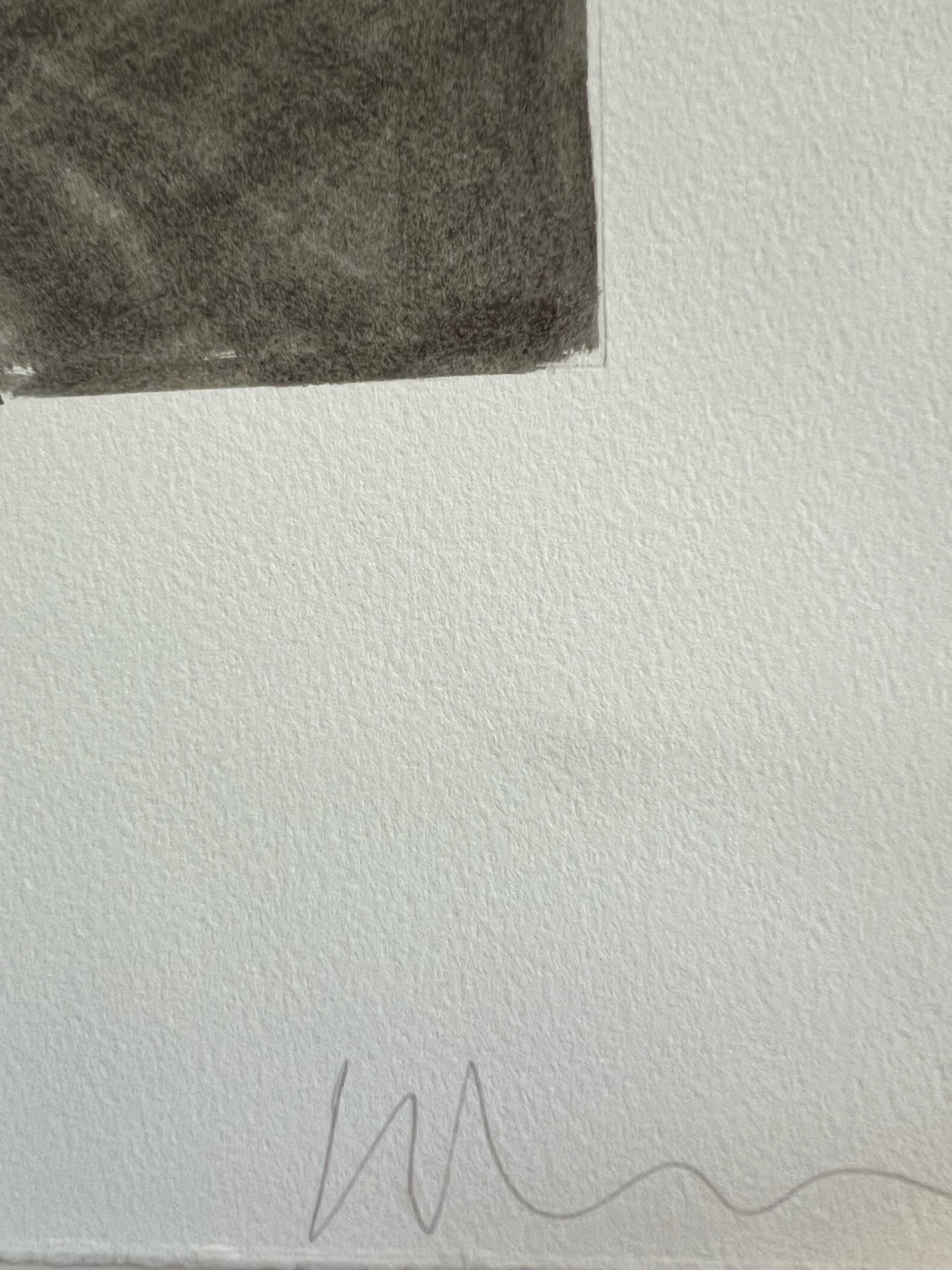 Elegante tinta minimalista sobre papel de un precioso Weimaraner - Painting Minimalista de Ian Mason