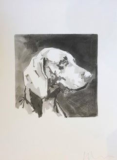 Encre minimale sur papier d'un magnifique Weimaraner