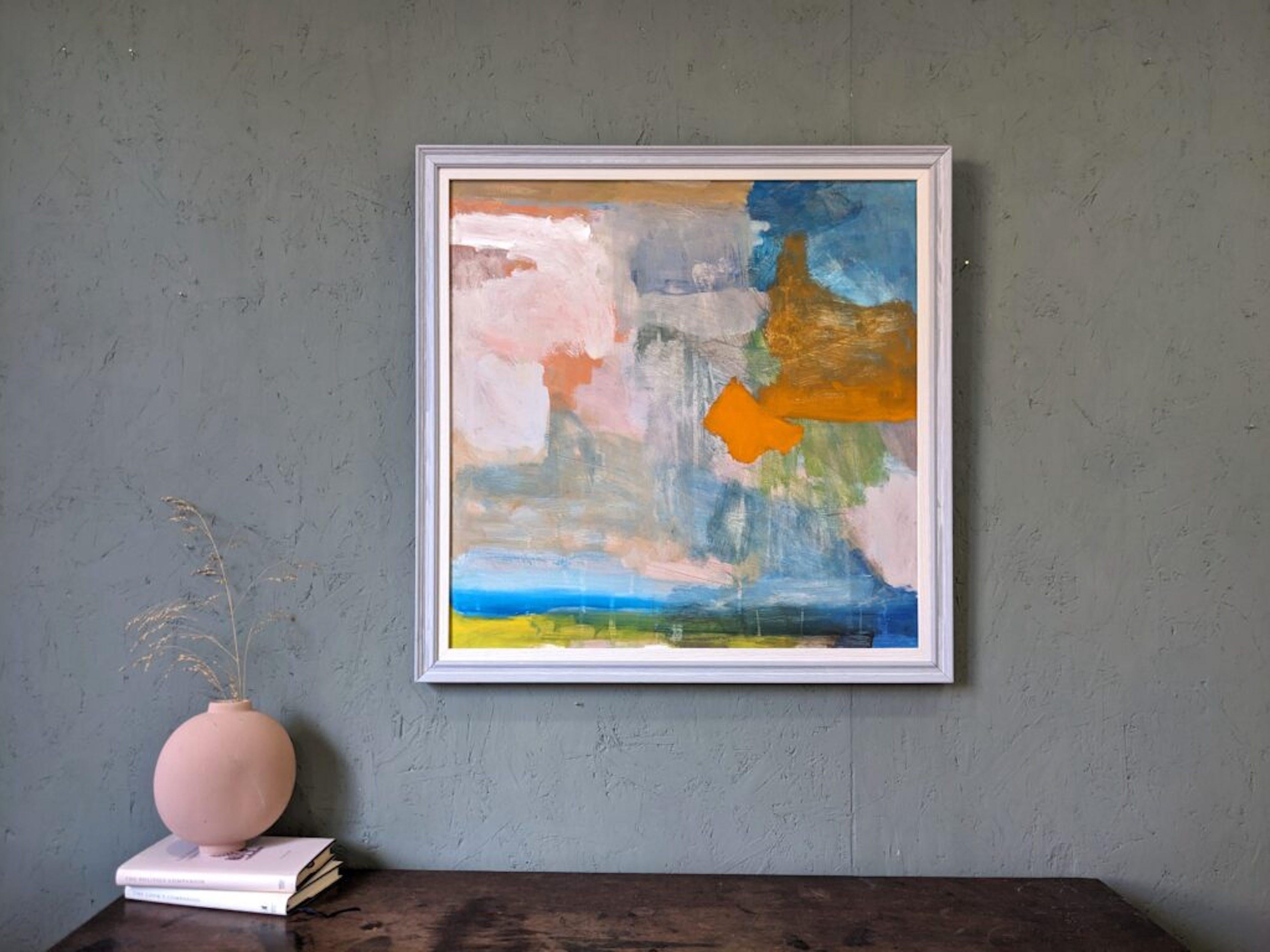 SUMMER ABSTRACTION
Size: 65.5 x 65.5 cm (including frame)
Oil on board

A very atmospheric abstract coastal scape painting, executed in oil onto board by contemporary British artist Ian Mood.

Inspired by coastlines, this expansive abstract painting
