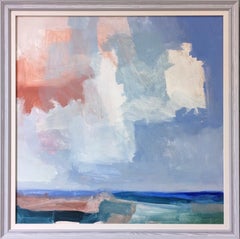 Contemporary Abstract Seascape Framed Oil Painting - Summer Clouds