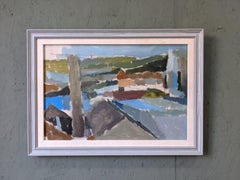 Contemporary British Abstract Landscape Framed Oil Painting - Urban Landscape