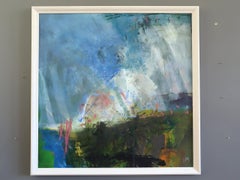 Contemporary British Abstract Landscape Original Oil Painting - Coastal Path