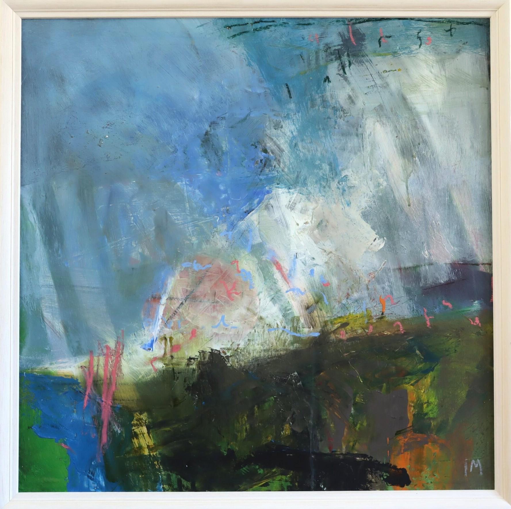 Contemporary British Abstract Landscape Original Oil Painting - Coastal Path