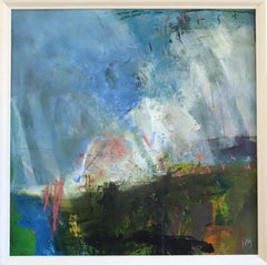 Contemporary British Abstract Landscape Original Oil Painting - Coastal Path