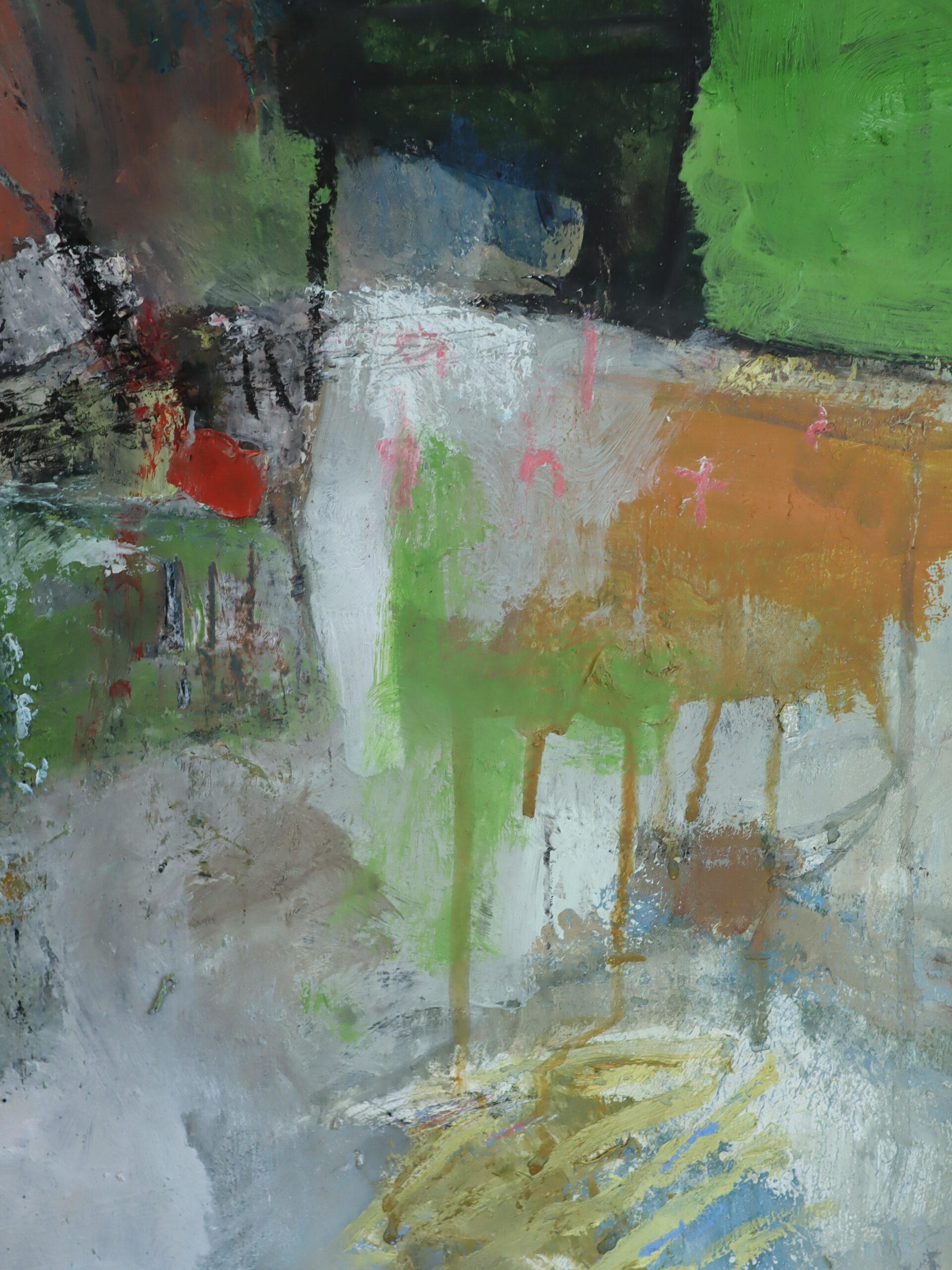 Peinture à l'huile contemporaine britannique de paysage abstrait - Southern Shore en vente 6