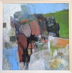 Contemporary British Abstract Landscape Original Oil Painting - Southern Shore