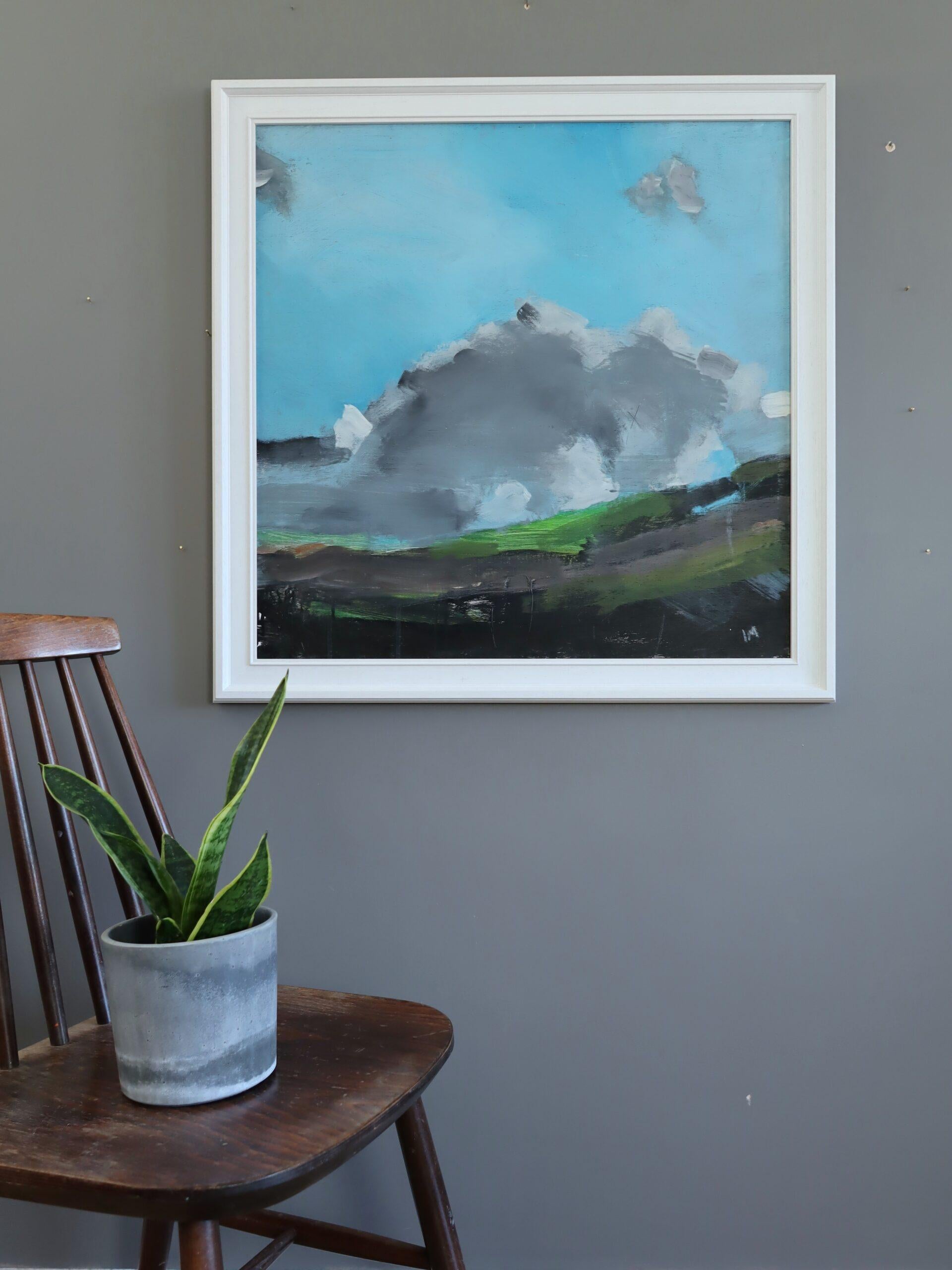 ZENNOR
Size:  70 x 70 cm (including frame)
Oil on board

A large and very atmospheric landscape painting, painted onto board by contemporary British artist Ian Mood.

This semi-abstract landscape powerfully captures the wild, changeable atmosphere