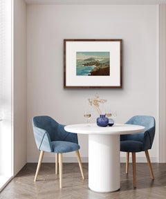 Cliff Edge, Meereslandschaftskunst, Cliff Art, Blaue und grüne Meereslandschaftskunst, Küstenkunst