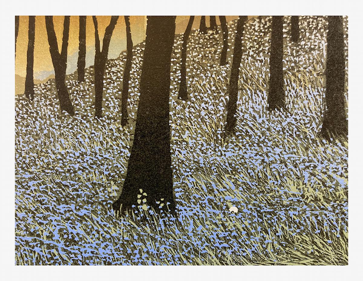Memory of Spring, Limited Edition print, Welsh bluebell wood, Contemporary art For Sale 2