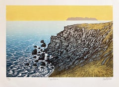 Sundown, Ian Phillips, Druck in limitierter Auflage zum Verkauf, Holzschnitt und Linocut 