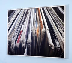 Albums & Twelves, Photorealistic Painting of a Vinyl Record Album Collection
