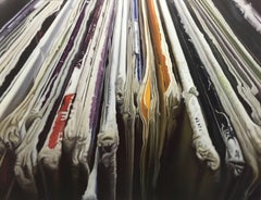 Albums & Twelves, Photorealistic Painting of a Vinyl Record Album Collection