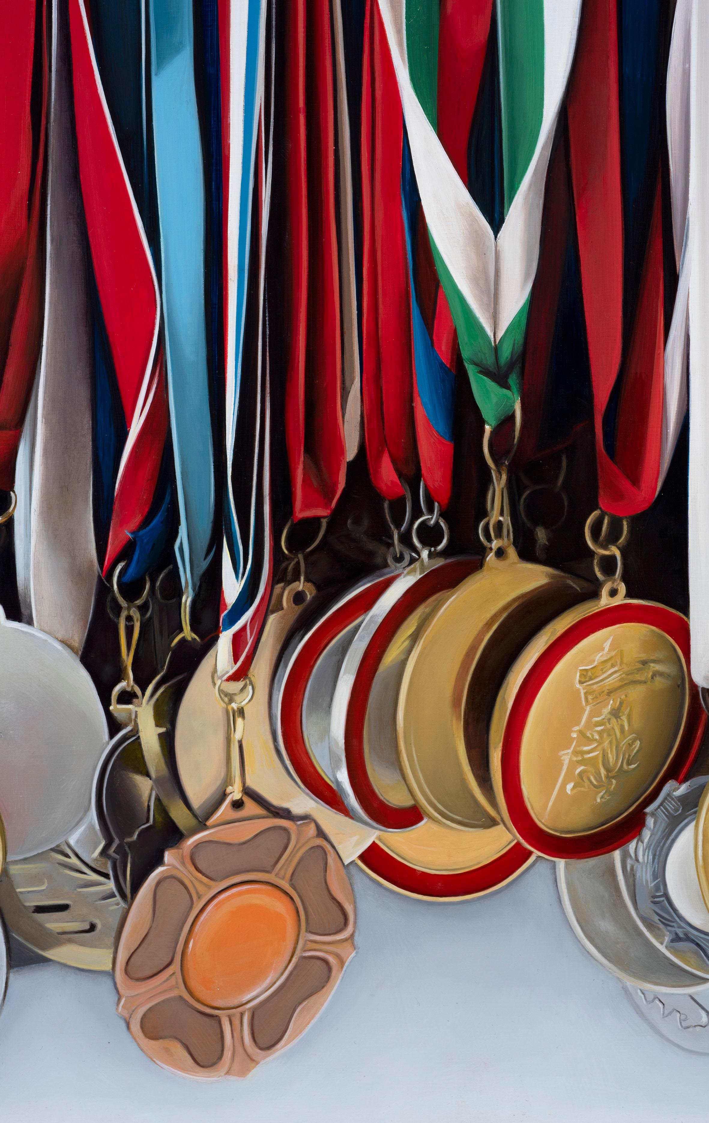 Medley: Photorealistic Painting of Medals by Ian Robinson For Sale 3