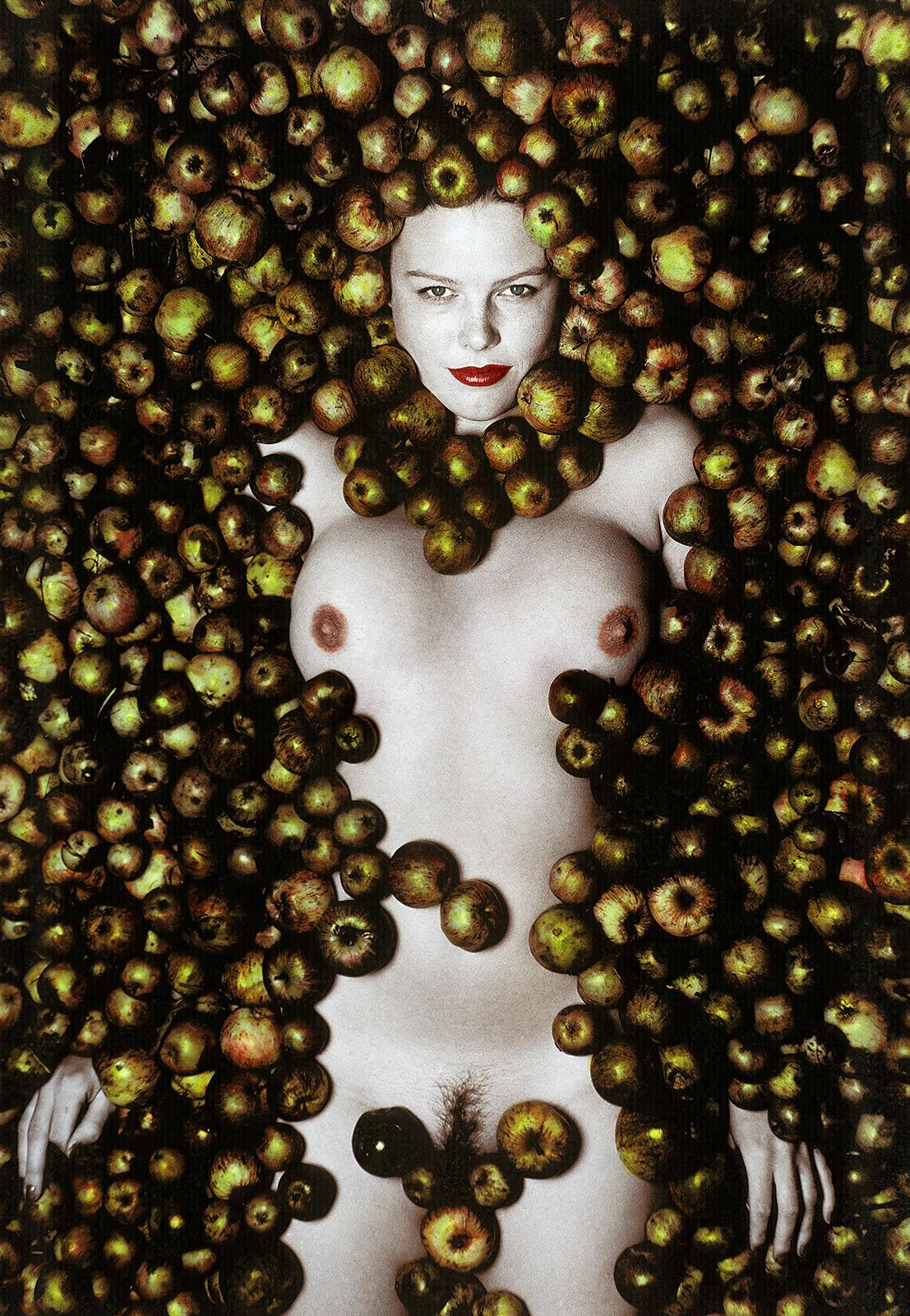 Retrato impresión artística de bodegón de edición limitada, Foto figurativa en color - Manzanas
