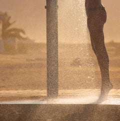 Beneath the Setting Sun - Color gold photo, Limited edition print, Sunset Shower