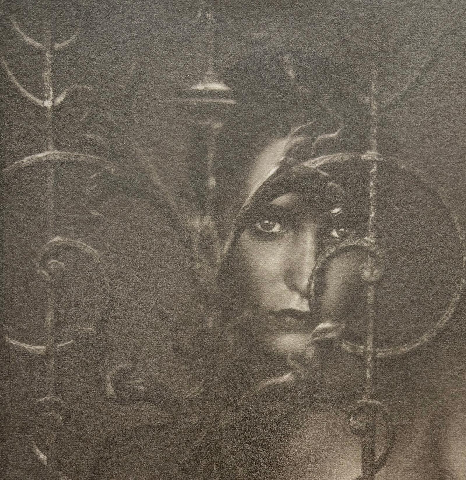 Caroline, Platinum Palladium print, Limited Edition, Nude Woman, Contemporary - Gray Portrait Photograph by Ian Sanderson