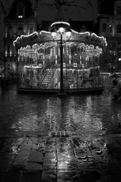 Carrousel - Impression de nature morte en édition limitée signée, photo en noir et blanc, Paris City