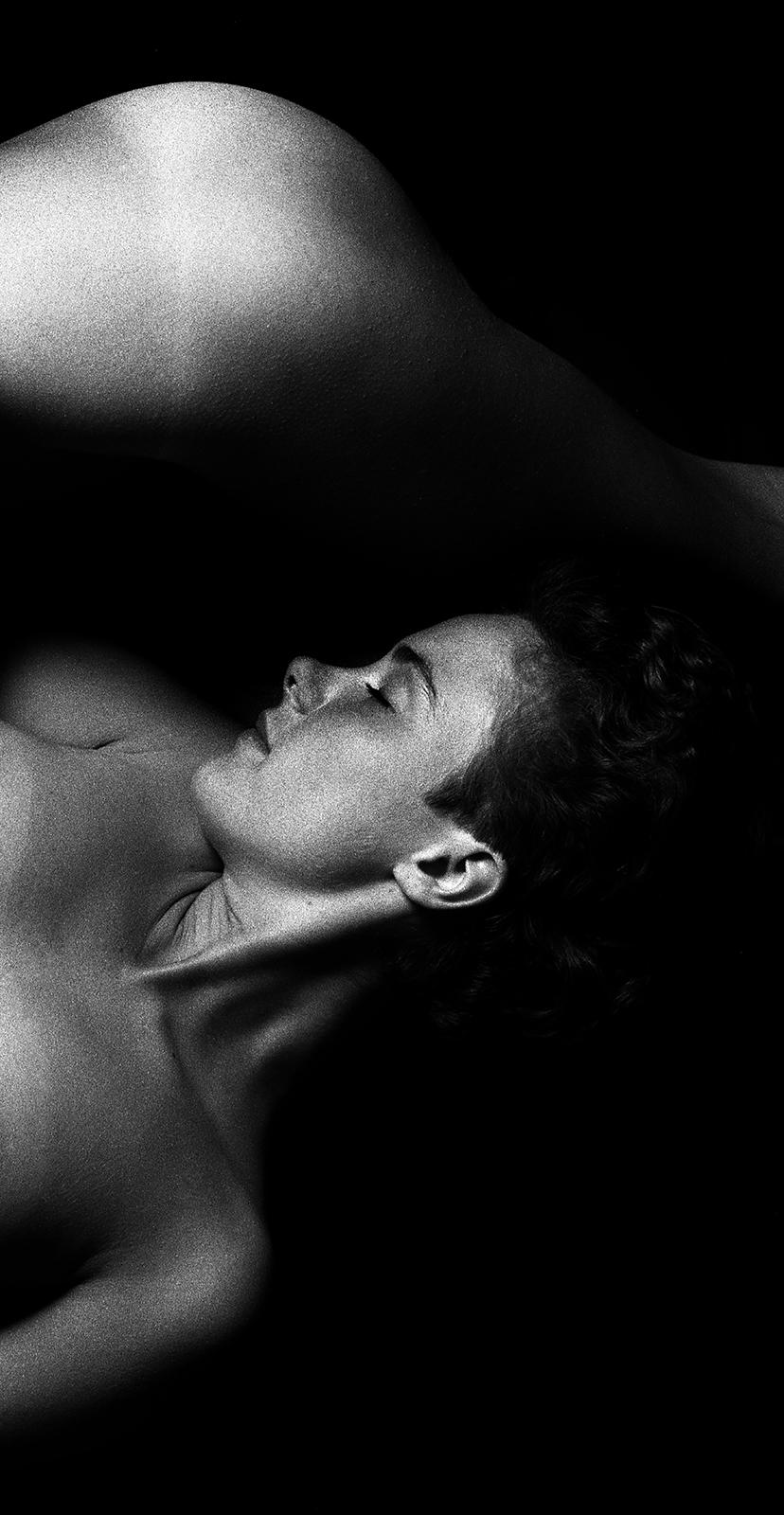 Franci & Rachael - Signed limited edition Fine art nude print, Sexy Contemporary - Black Black and White Photograph by Ian Sanderson