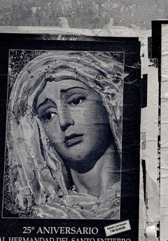 Madonna-  Signed limited edition print, Black white, Street, Oversize, Religious