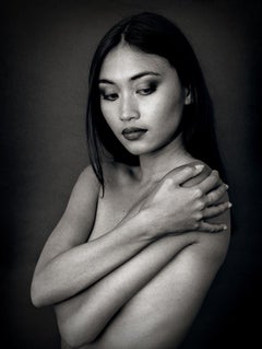 Michelle-Impresión de retrato de edición limitada firmada, Negra, Sensual mujer asiática