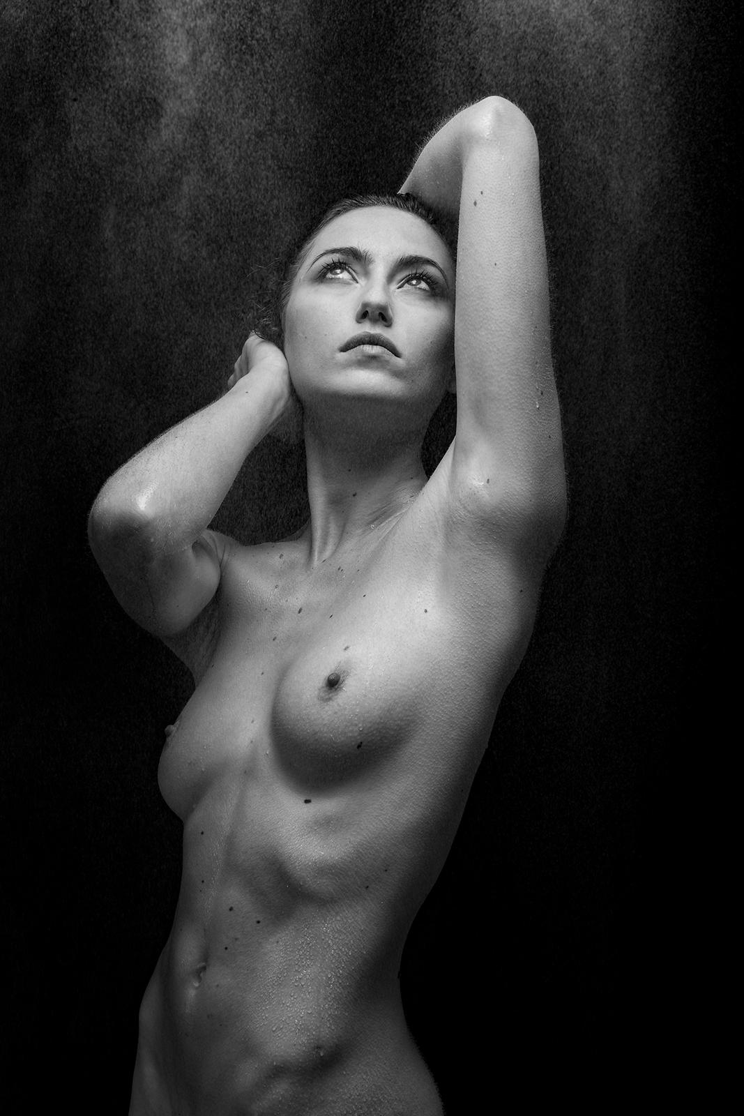 Ian Sanderson Nude Photograph - Mist - Signed limited edition nude art print, Black White Photo, Sensual model