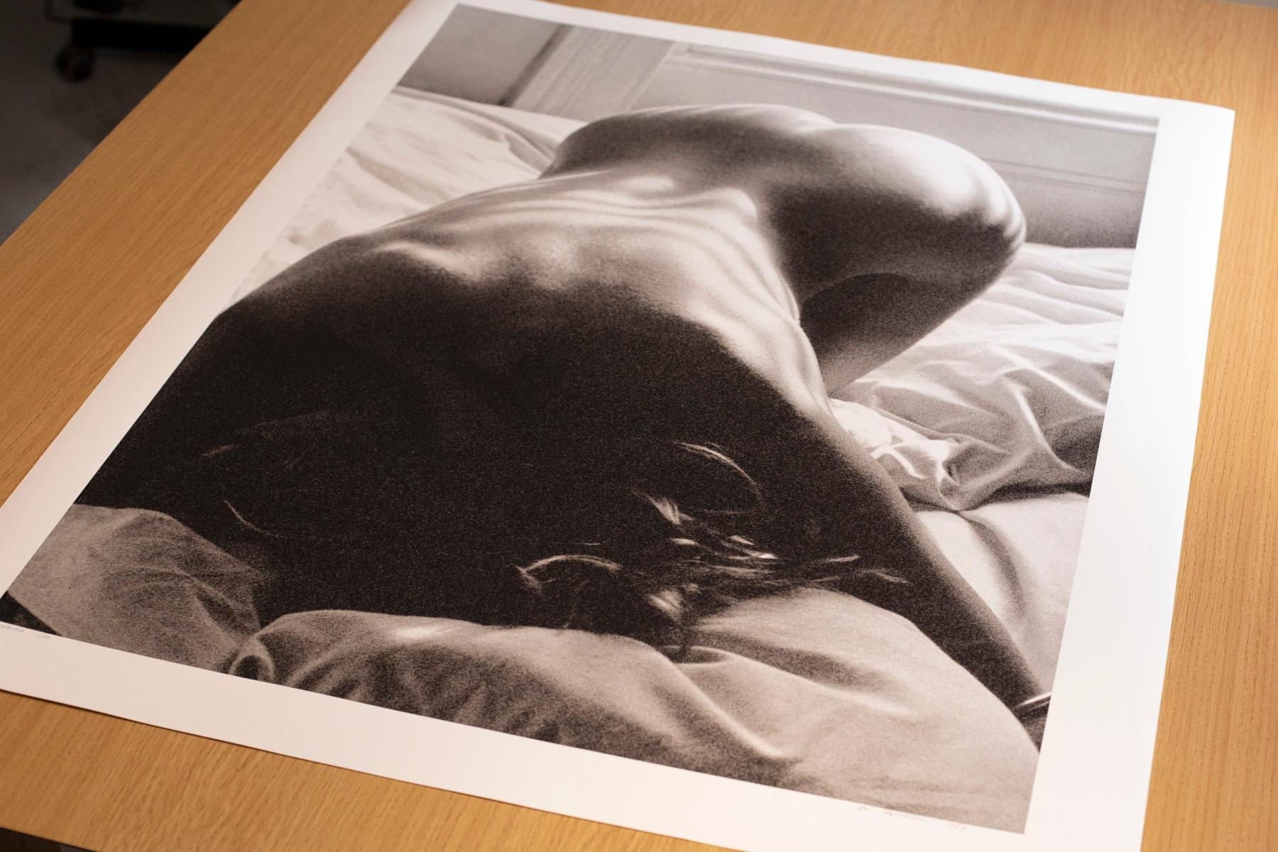 Morning-Signed limited edition nude print, Contemporary black white, In bed - Black Nude Photograph by Ian Sanderson
