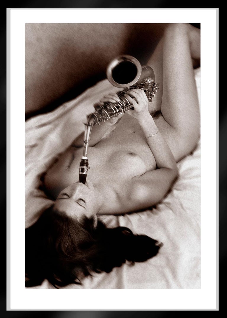 Sax - Signed limited edition fine art print, Black and white, Analog, Sensual - Gray Nude Photograph by Ian Sanderson