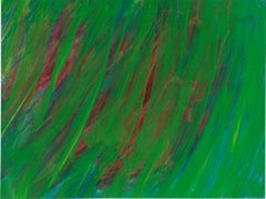 "Green Forest" Abstract Expressionist Outsider Art in Acrylic on Paper