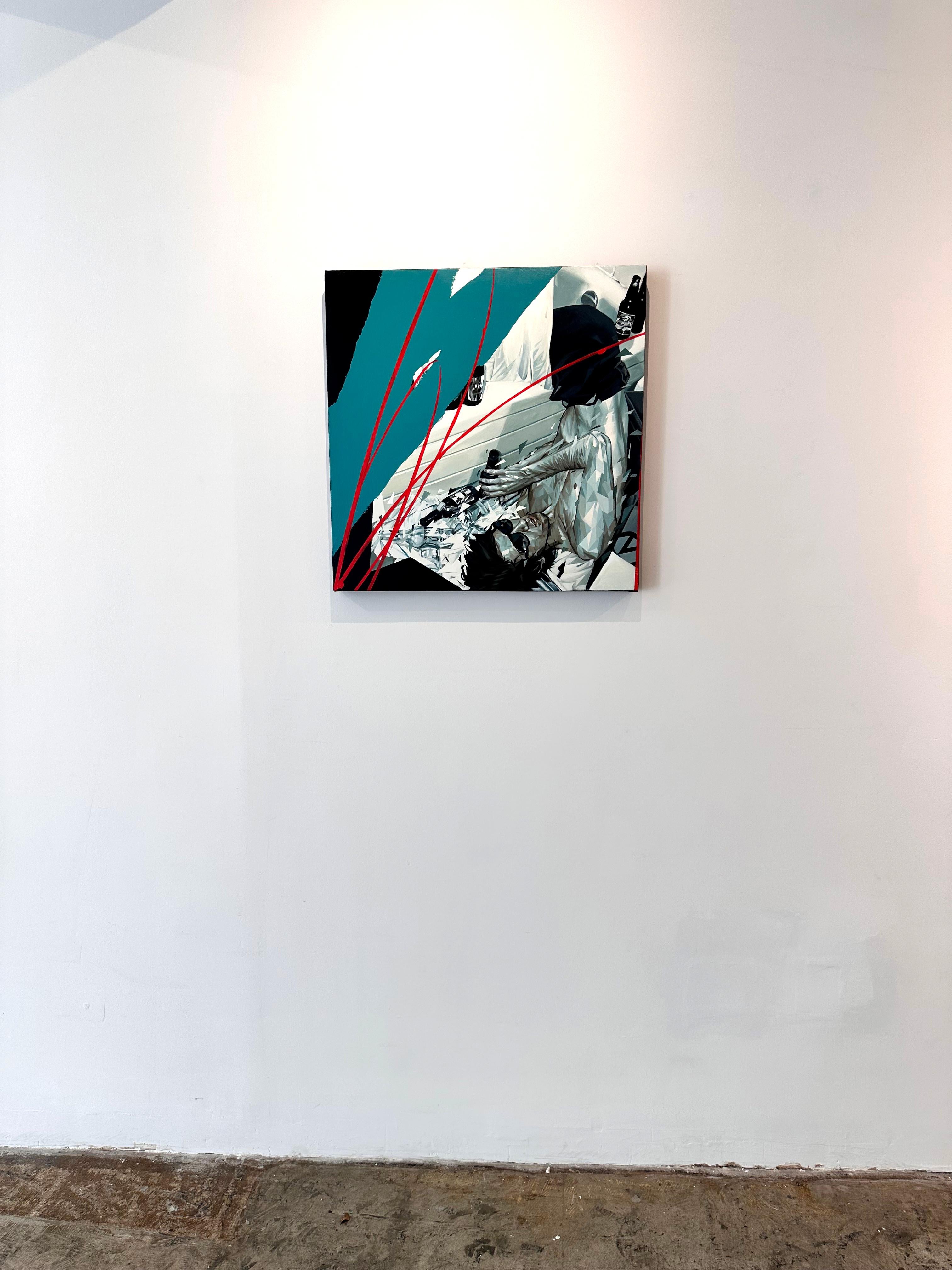 Confessions of the Most Interesting Man - canvas painting - pop art - Realist Painting by Ian Shults