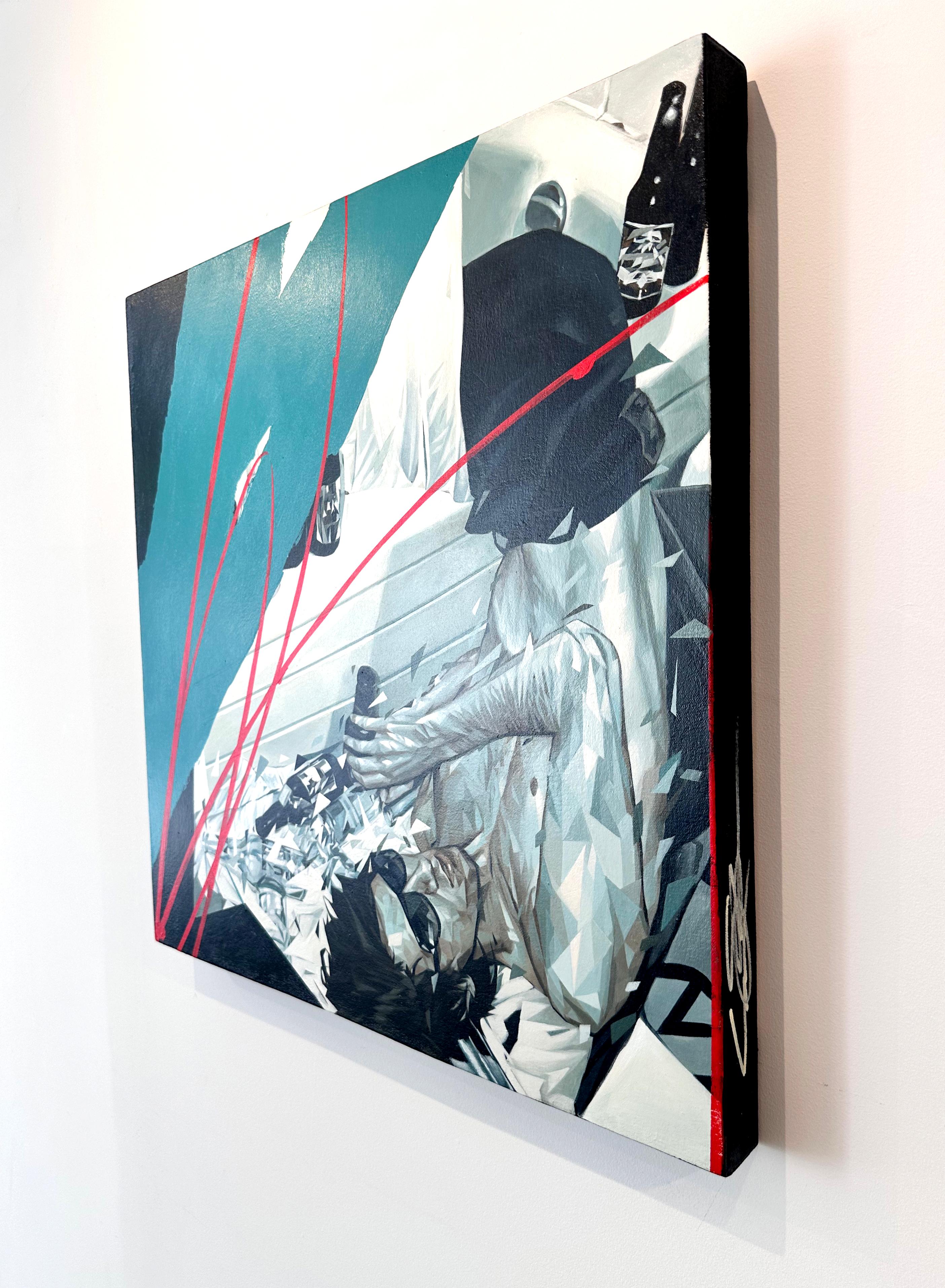 Ian Shults – Confessions of the Most Interesting Man in the World
Oil on Panel  2025
24 x 24 x 2 inches

Bold, cinematic, and brimming with attitude, Ian Shults’s “Confessions of the Most Interesting Man in the World” is a masterclass in expressive