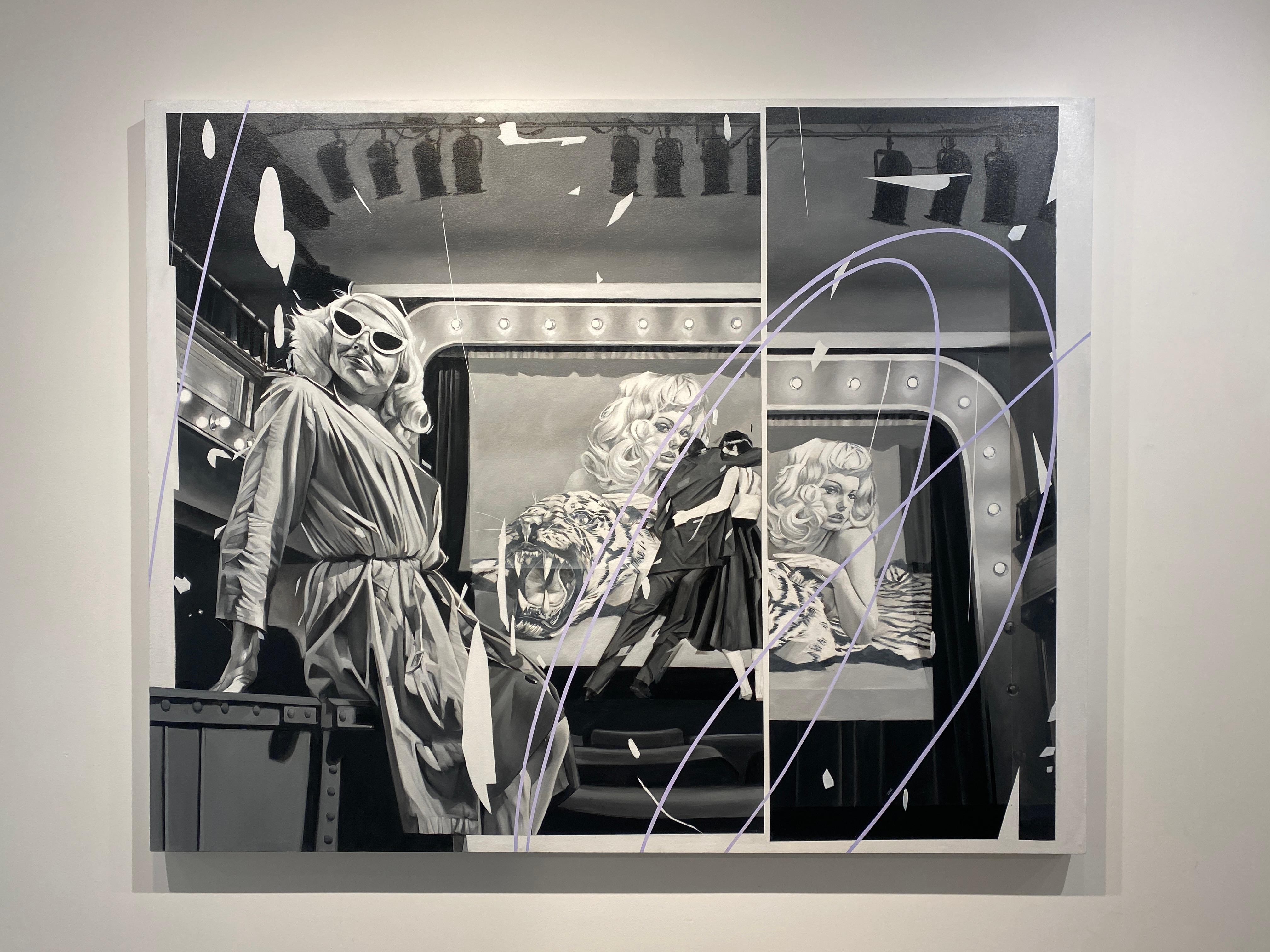 The Shame Agent Part One - peinture sur toile - pop art par Ian Shults en vente 1