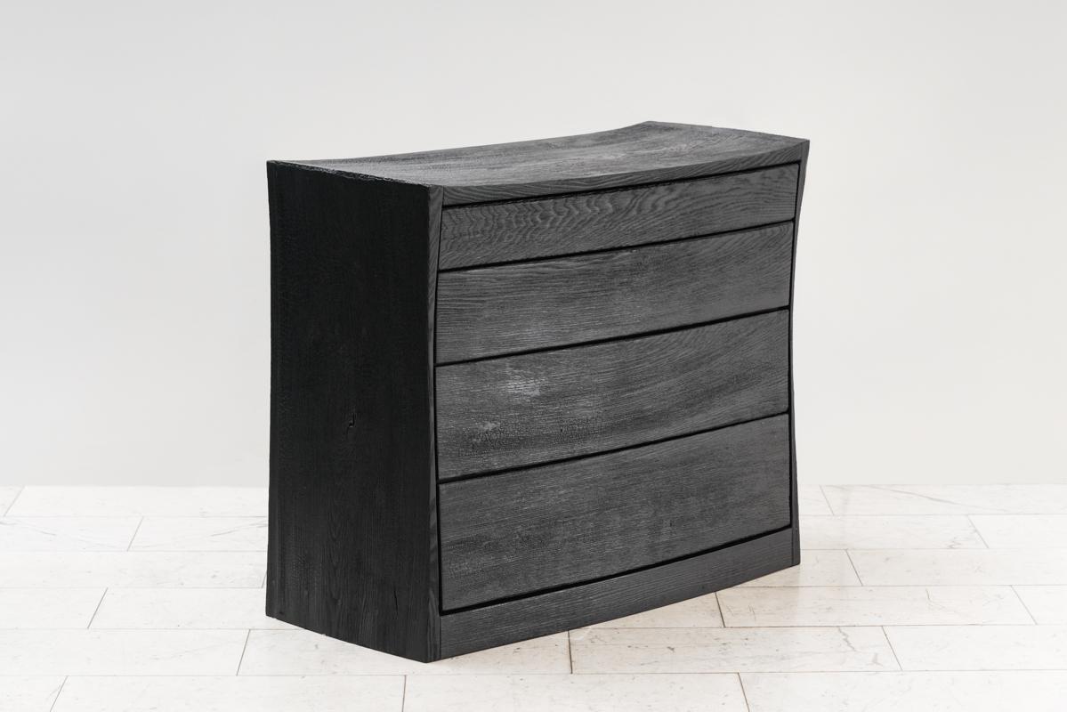 Contemporary Ian Spencer, Charred Curved Front Dresser, UK For Sale