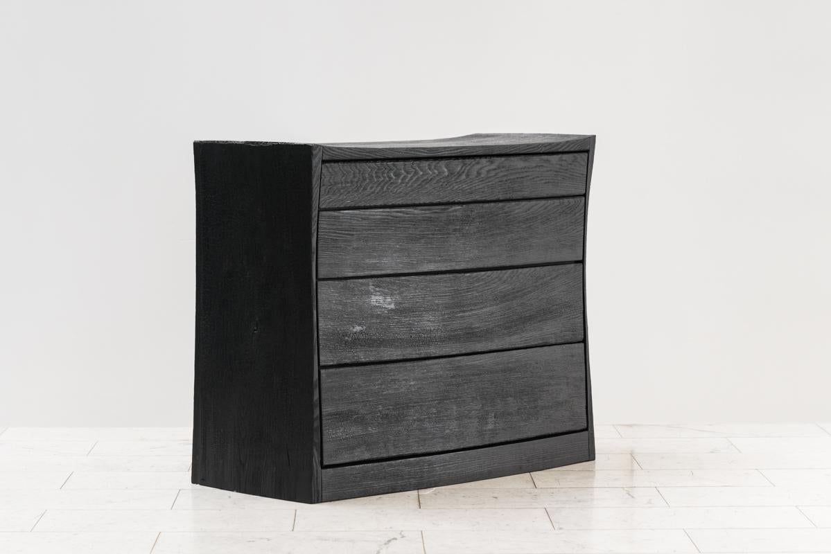Oak Ian Spencer, Charred Curved Front Dresser, UK For Sale