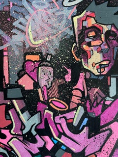 SHENANIGANS - Small colorful graffiti art on paper