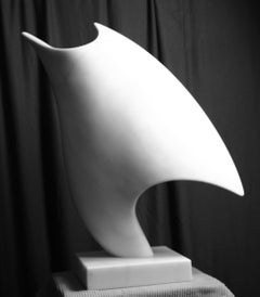 Convertirse -Escultor británico, Abstracto, Mármol, Carrara italiana, Filosofía, venas