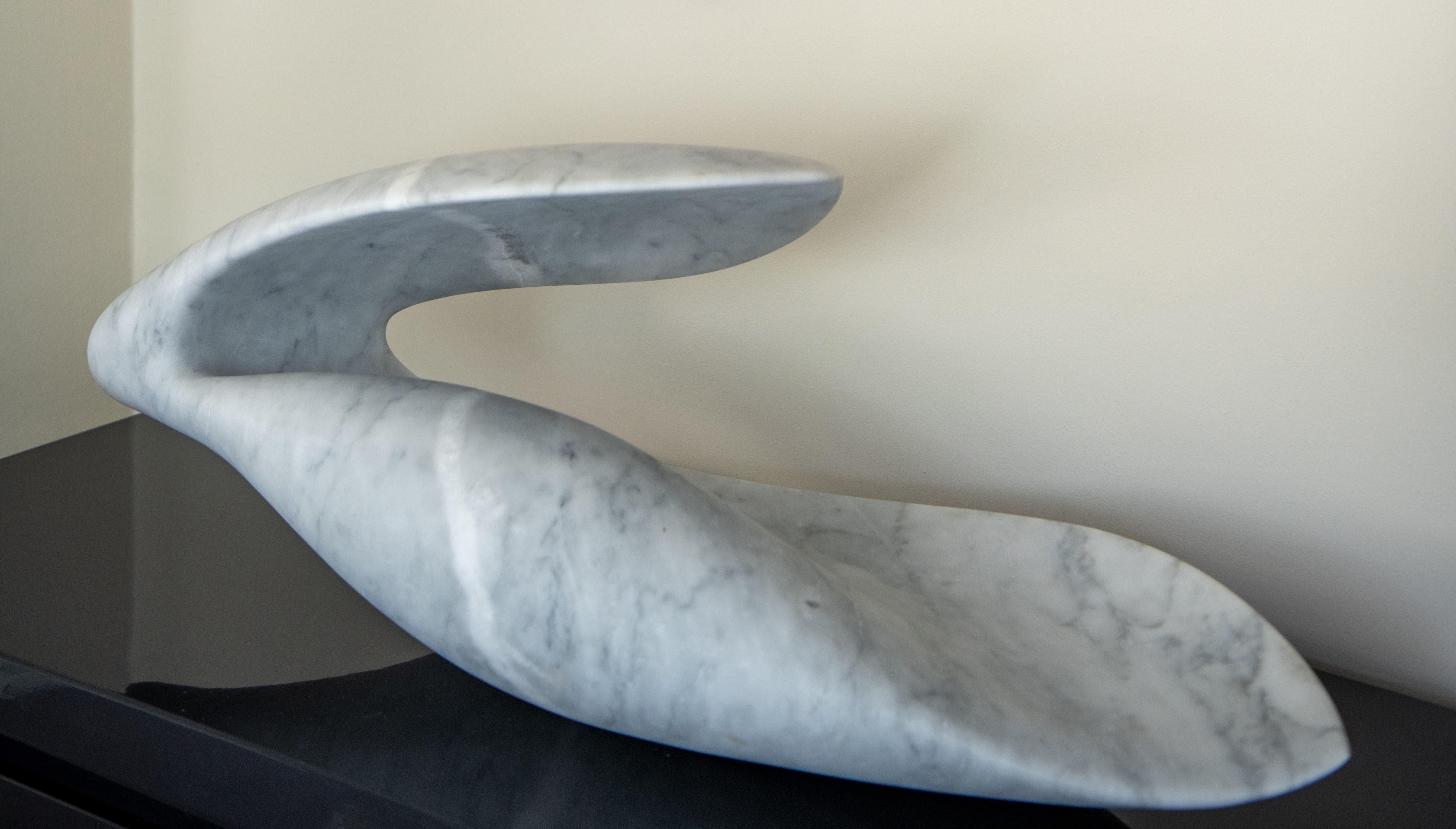 Ian Thomson Abstract Sculpture - Cloud - British Sculptor, Abstract, Marble, Italian Carrara, Philosophy, veining