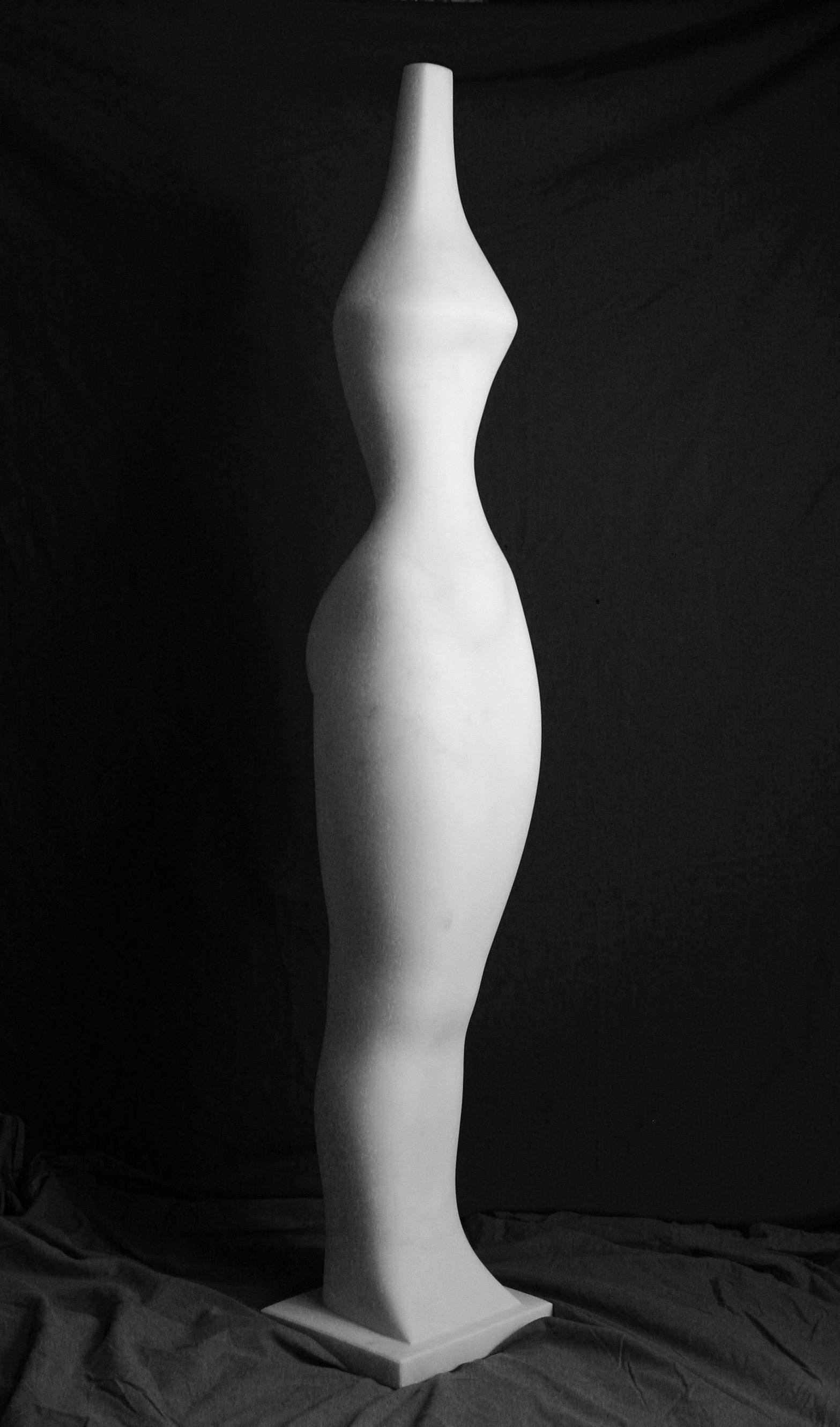 Terre - Sculpteur britannique, Abstrait, Marbre, Carrara italien, Philosophie, Figure - Sculpture de Ian Thomson