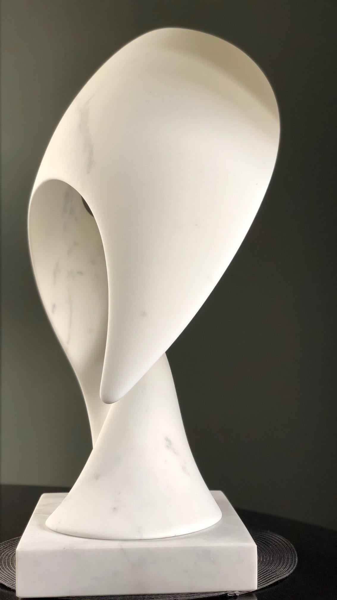 Transformation, Britischer Bildhauer, Abstrakt, Marmor, Italienischer Carrara, Philosophie – Sculpture von Ian Thomson