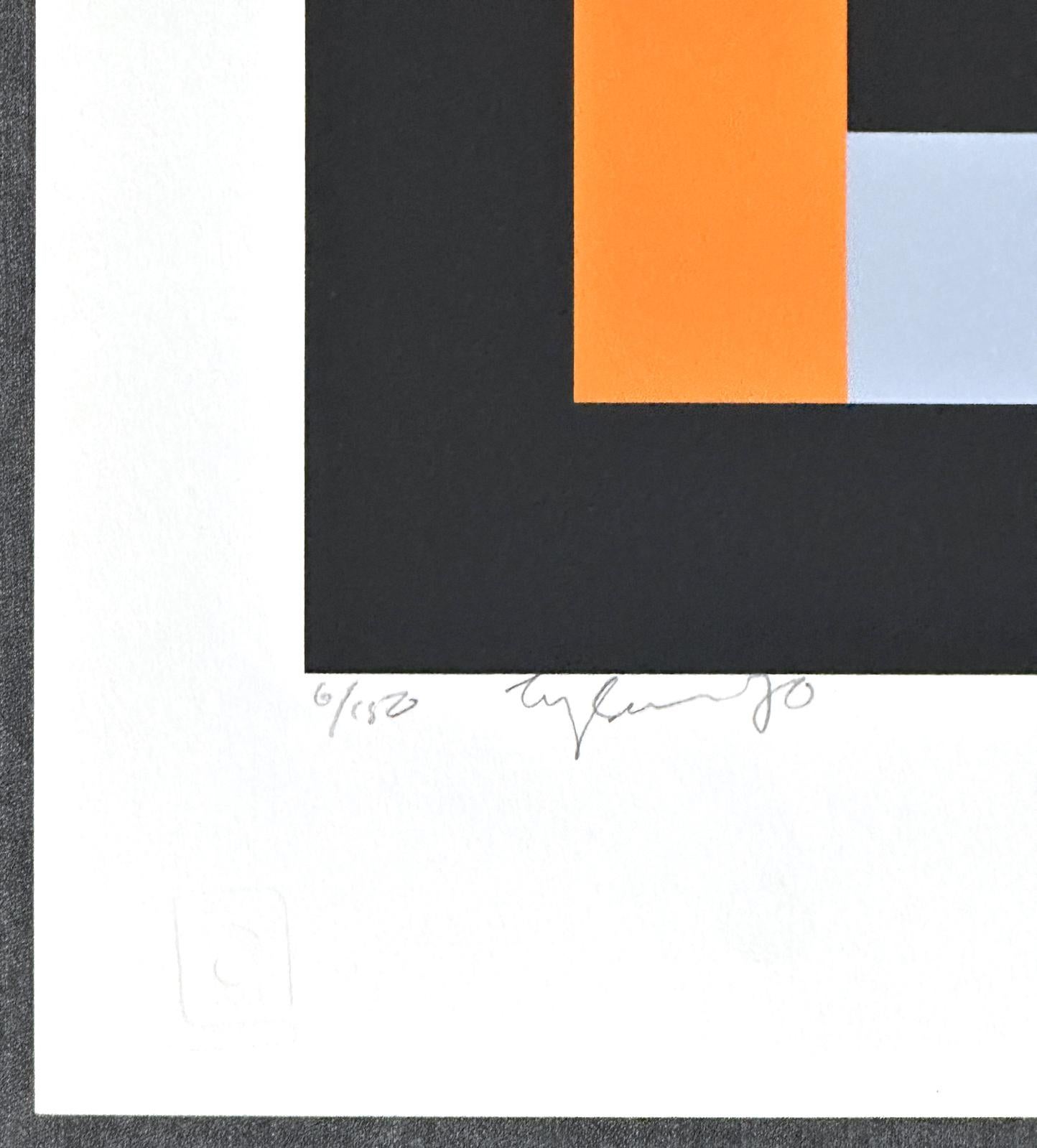 Diversiones XI 1970 Serigrafía firmada de edición limitada - Print Geométrico abstracto de Ian Tyson