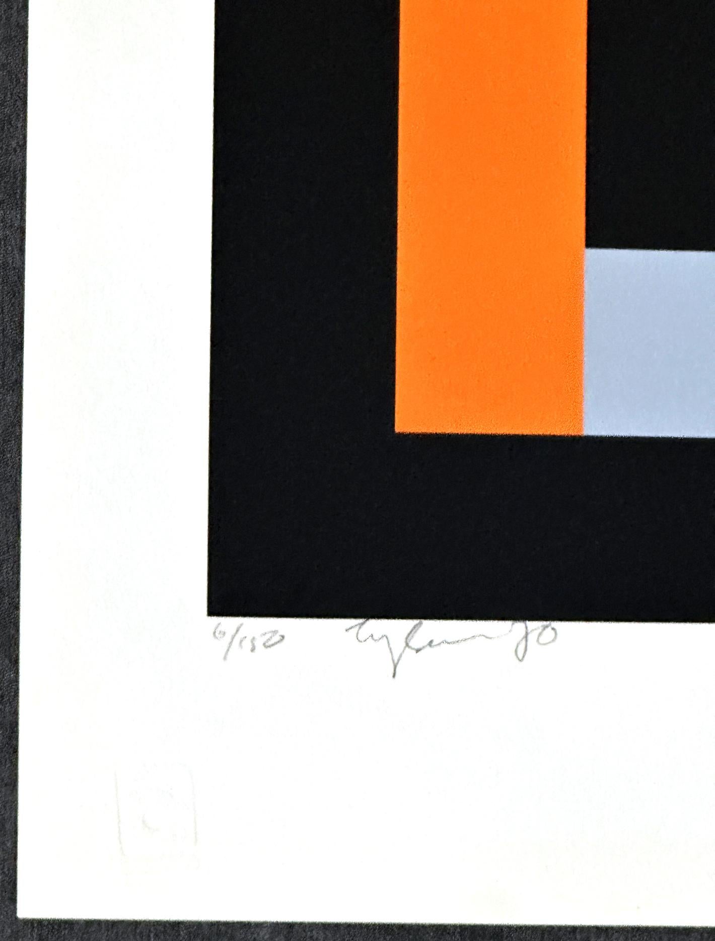 Diversiones XI 1970 Serigrafía firmada de edición limitada - Abstract Print Naranja de Ian Tyson