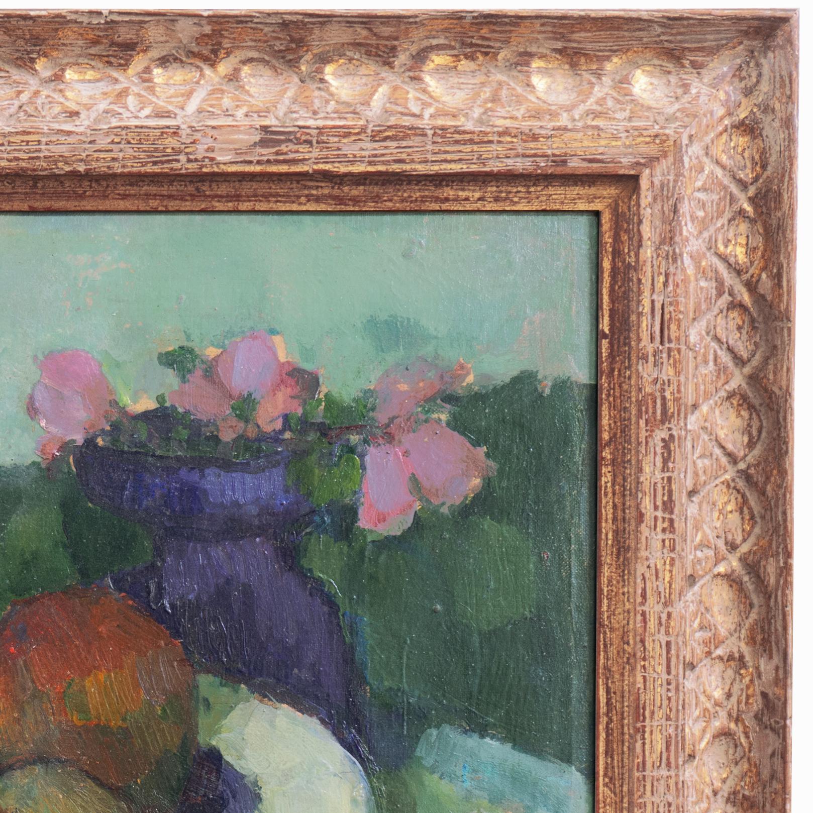 „Stillleben mit Früchten und Blumen“, Paris, Tokio, London, Kopenhagener Akademie (Post-Impressionismus), Painting, von Ib Eisner