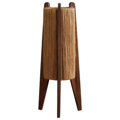 Ib Fabiansen, Danish Modern Lamp in Pine & Jute Chord, Mid Century, 1960s