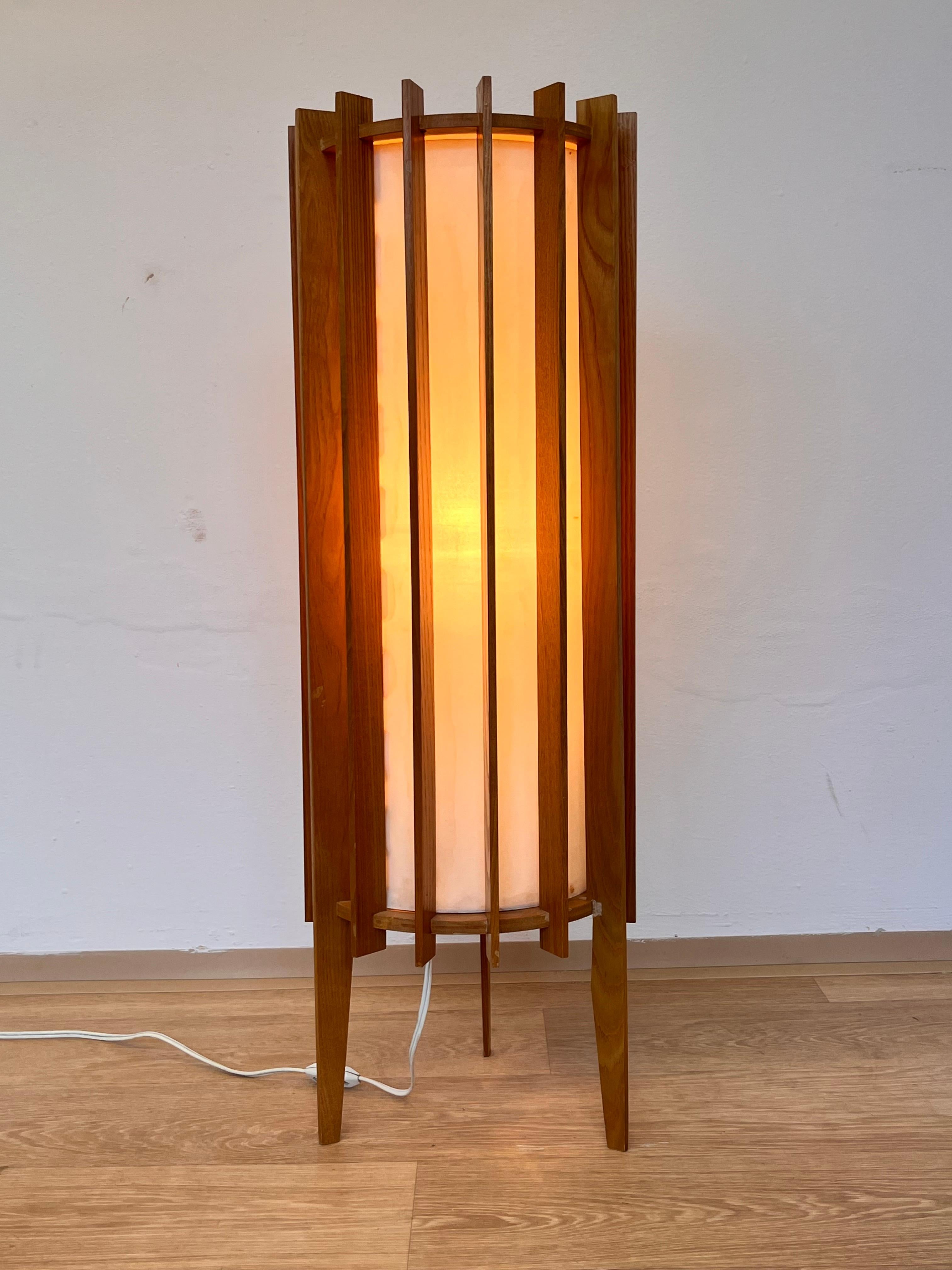 Mid-Century Modern Ib Fabiansen wooden SPACE AGE Floor Lamp by Fog and Mørup - Denmark - 1960s For Sale