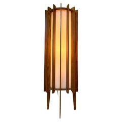 Vintage Ib Fabiansen wooden SPACE AGE Floor Lamp by Fog and Mørup - Denmark - 1960s