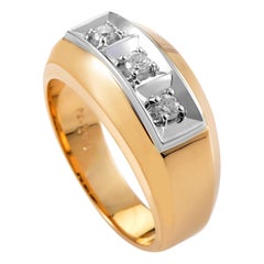 I.B. Goodman Men's 14 Karat Yellow and White Gold 0.28 Carat Diamond Band Ring